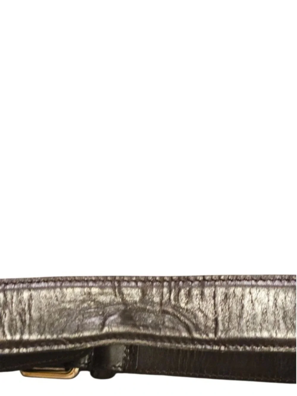 Gucci Brown Leather Belt with Gold Buckle, One Size